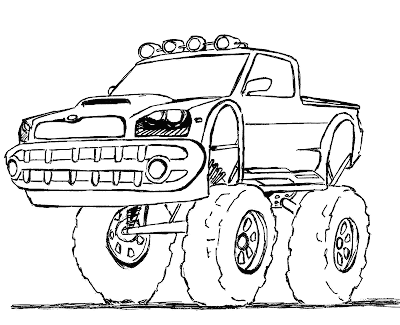 DESENHOS PARA COLORIR: Veículo monster, Carros diferentes para pintar