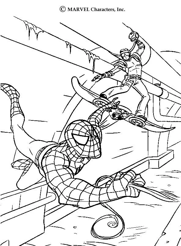 Desenhos do HOMEM-ARANHA para colorir - Homem-Aranha sendo atacado ...