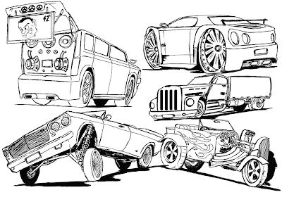 Desenhos para imprimir e colorir de carros tunados, tuning e ... Desenhos para imprimir e colorir de carros tunados, tuning e ...