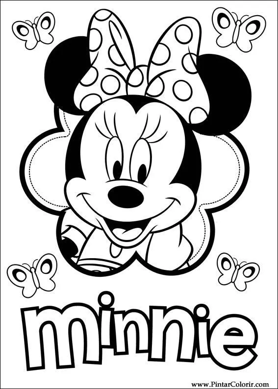 Desenhos Para Pintar e Colorir Minnie - Imprimir Desenho 047