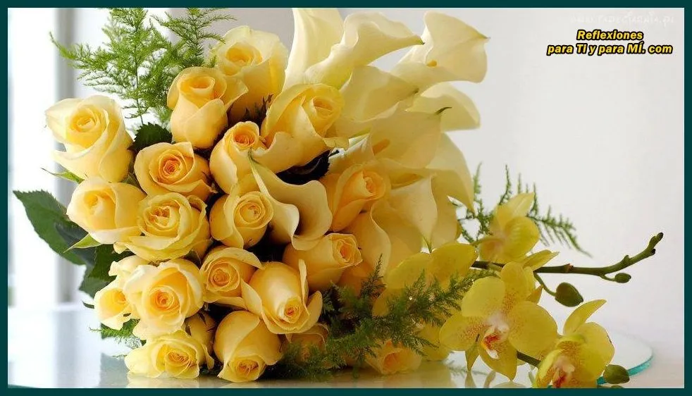 Buenos Deseos para TI y para MÍ: * Rosas Amarillas con Alcatraces