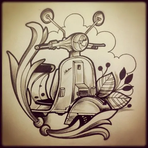 Design vespa motocicle!!! #tattoo #tatuaje #design #pen #lapiz ...