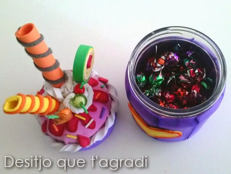 Desitjo que t'agradi: TARRO de CRISTAL DECORADO con GOMA EVA y ... Desitjo que t'agradi: TARRO de CRISTAL DECORADO con GOMA EVA y ...