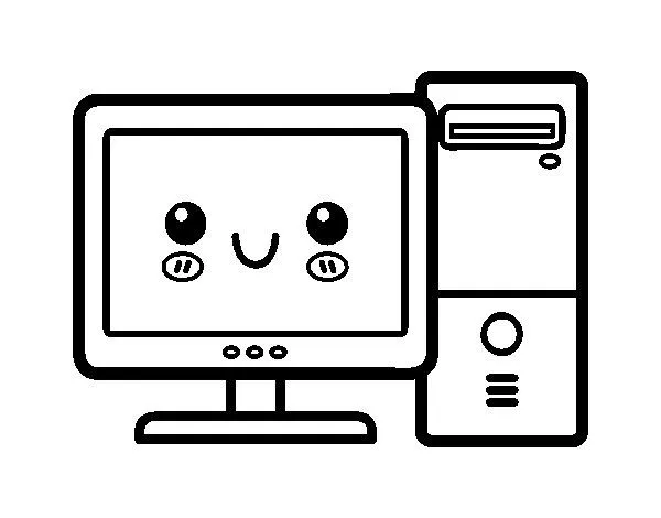 Desktop computer coloring page - Coloringcrew.com Desktop computer coloring page - Coloringcrew.com