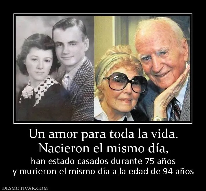 Desmotivaciones Un amor para toda la vida. Nacieron el mismo día ... Desmotivaciones Un amor para toda la vida. Nacieron el mismo día ...
