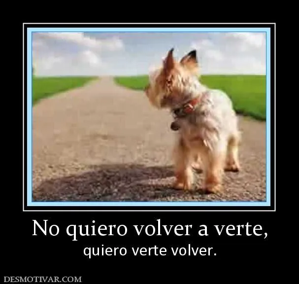 Desmotivaciones No quiero volver a verte, quiero verte volver.