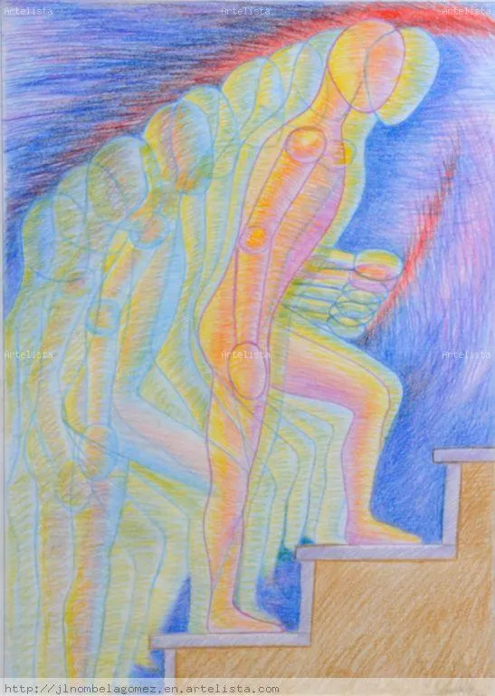 desnudo subiendo la escalera Jose Luis Nombela Gomez - Artelista.com