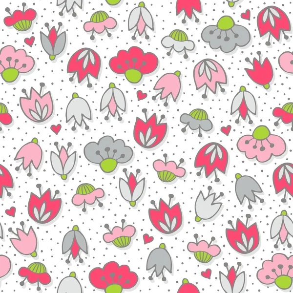Desordenado diferentes colores rosa gris flores y corazones sobre ... Desordenado diferentes colores rosa gris flores y corazones sobre ...