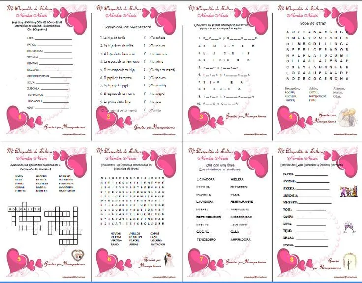 enlacedosmil: Juegos Imprimibles Despedida de Solteras | Wedding ... enlacedosmil: Juegos Imprimibles Despedida de Solteras | Wedding ...