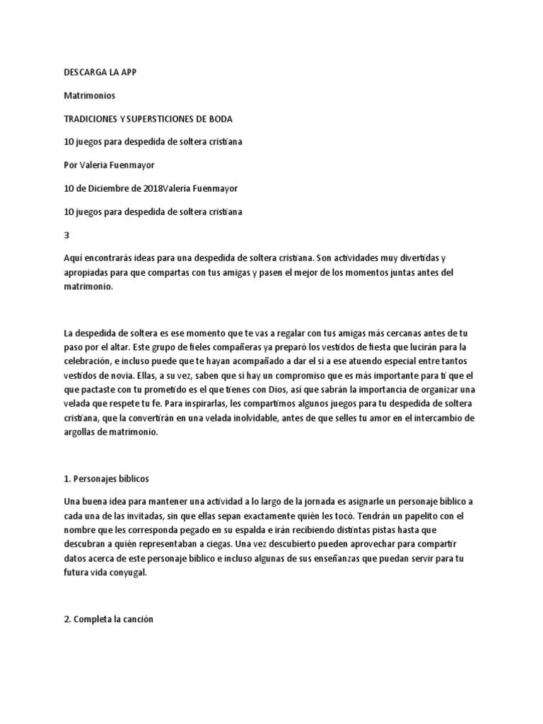 Despedida de Solteros 10 Juegod | PDF