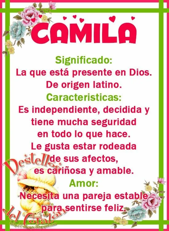 Destellos Del Corazon: CAMILA