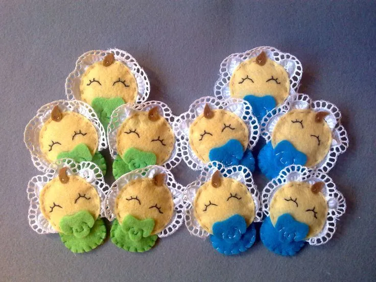 Detalle para baby shower o bautizo. | Feltro - Lembranças de ... Detalle para baby shower o bautizo. | Feltro - Lembranças de ...