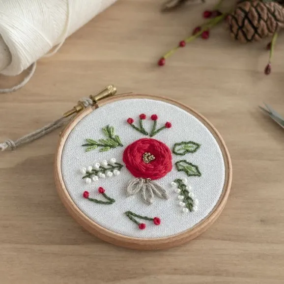 Detalle navideño: patrón bordado gratuito | Arorua Detalle navideño: patrón bordado gratuito | Arorua