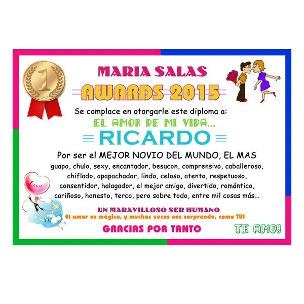 Detalles con Amor | Diploma al Mejor Novio #001 | Rosas naturales ... Detalles con Amor | Diploma al Mejor Novio #001 | Rosas naturales ...