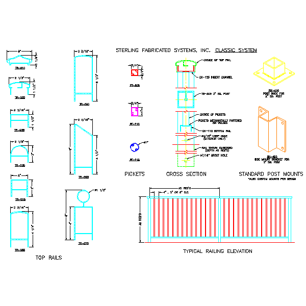 Detalles Constructivos en Autocad de barandas y barandillas, CAD y ...