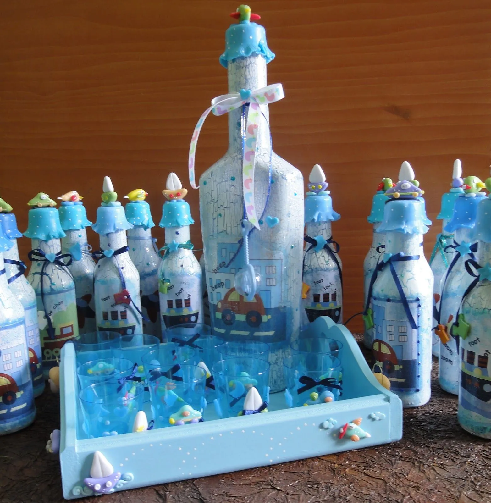 Botellas decoradas baby shower - Imagui