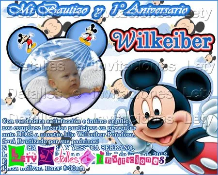 Detalles e invitaciones x Letici@ B.: Invitación Mickey Mouse de ...