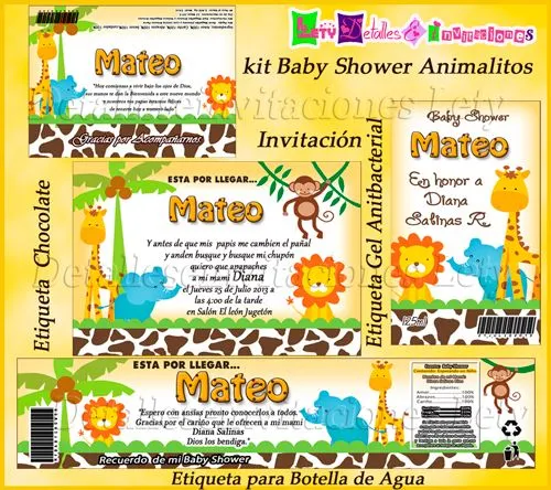 Detalles e invitaciones x Letici@ B.: Kit Baby Shower Animalitos ... Detalles e invitaciones x Letici@ B.: Kit Baby Shower Animalitos ...
