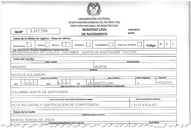 Determinan falsedad del documento sobre ciudadanía colombiana de ...