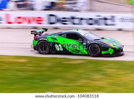Detroit - June 1: The Ferarri Patron Race Car Speeds By At The ... Detroit - June 1: The Ferarri Patron Race Car Speeds By At The ...