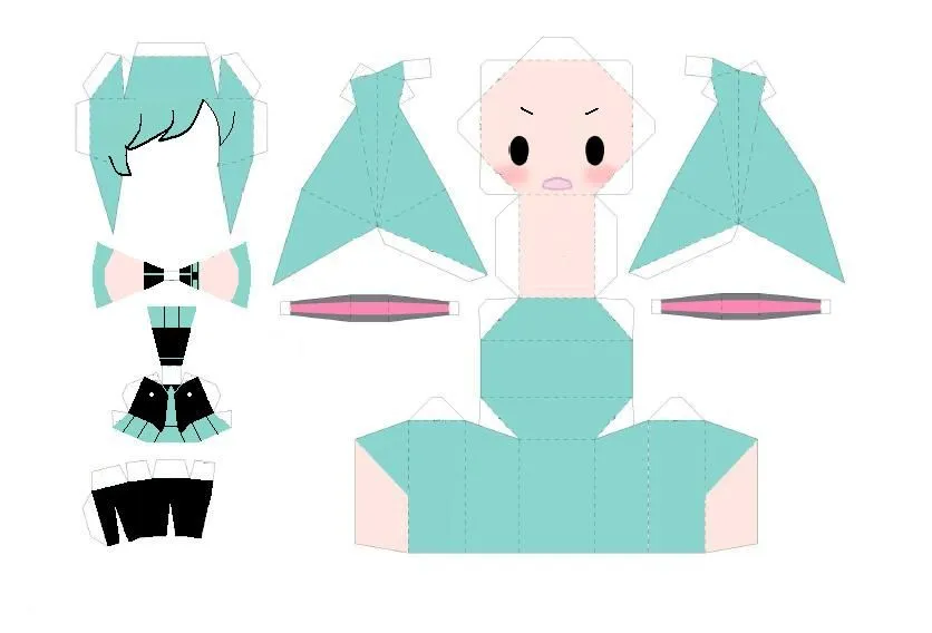 Miku Hatsune papercraft by LadyOgien on DeviantArt