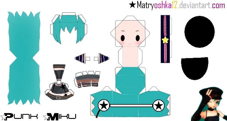 DeviantArt: More Like Punk Miku Hatsune Papercraft by matryoshka12 DeviantArt: More Like Punk Miku Hatsune Papercraft by matryoshka12