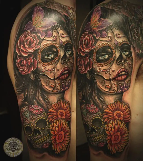 deviantART: More Like Santa muerte sugar skull 2 by 2Face-