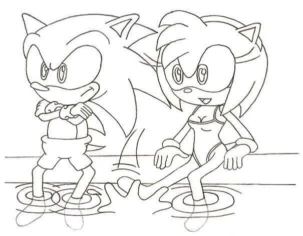 DeviantArt: More Like Sonic and Amy Uncolored by sonictopfan DeviantArt: More Like Sonic and Amy Uncolored by sonictopfan