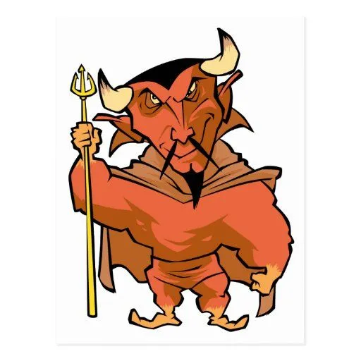 Diablo del dibujo animado tarjetas postales de Zazzle.