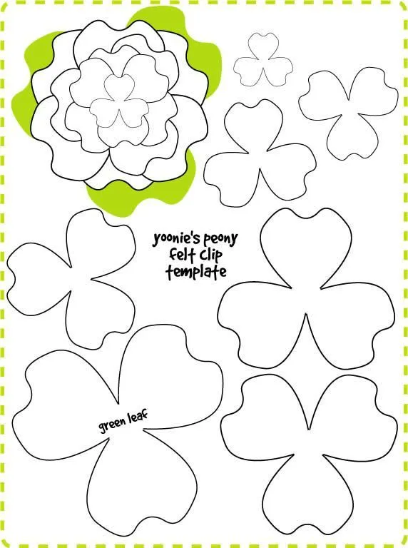 Plantilla para flores de fieltro. | Imprimibles y recortables ...