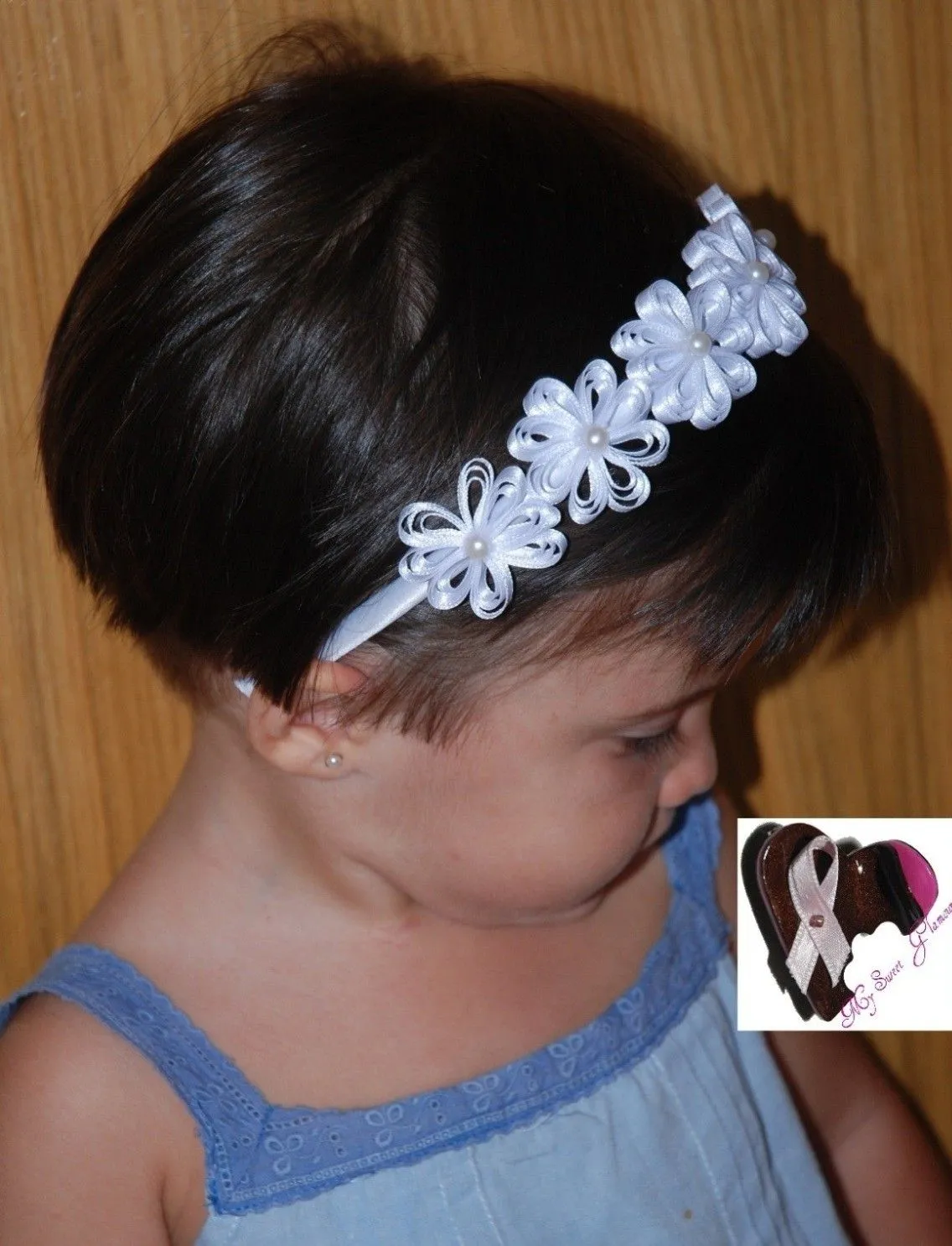 DIADEMA CON FLORES BLANCAS DE RASO | My Sweet Glamour