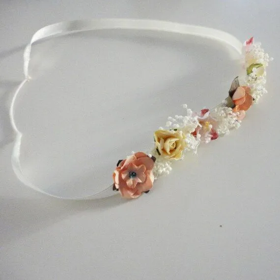 Diadema de flores diadema para bautizo diadema niñas por NinusBCN Diadema de flores diadema para bautizo diadema niñas por NinusBCN