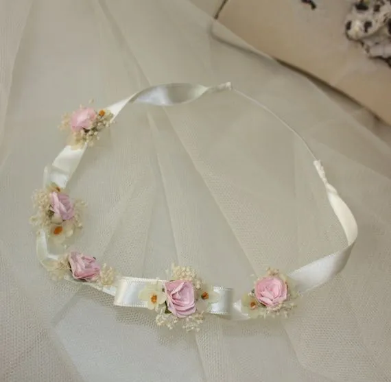 Diadema de lazos y flores diadema para bautizo diadema por NinusBCN Diadema de lazos y flores diadema para bautizo diadema por NinusBCN