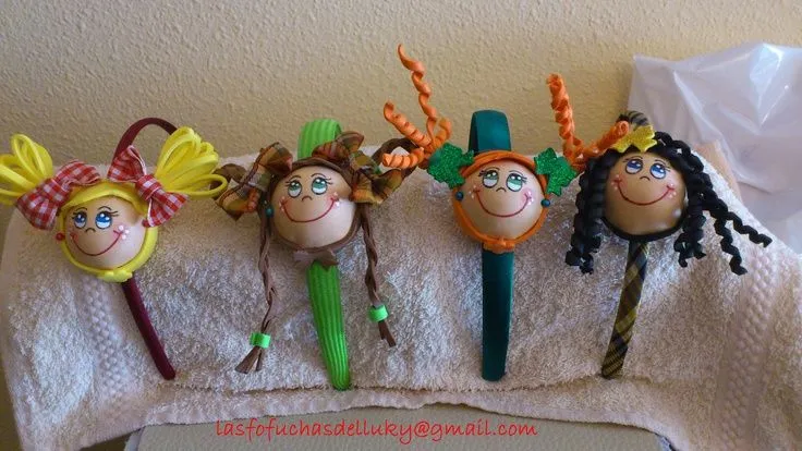 Diademas fofuchas - varios modelos/Fofucha dolls hairbands ... Diademas fofuchas - varios modelos/Fofucha dolls hairbands ...