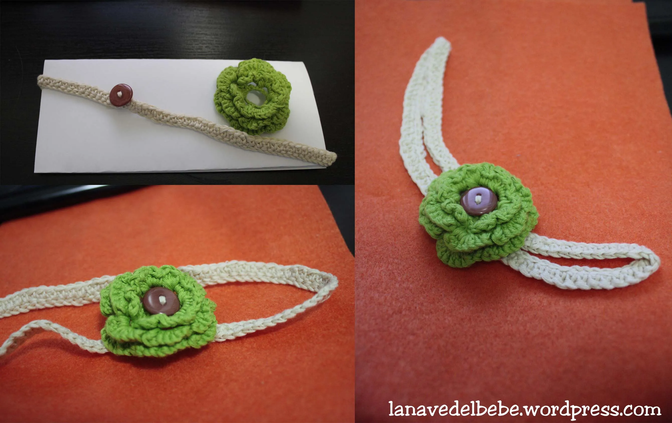 Diadema con flor de ganchillo - La nave del Bebé