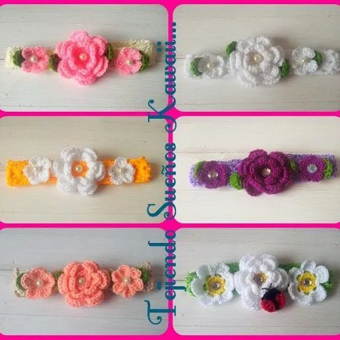 Diademas tejidas / headband crochet / bandas tejidas para bebe ...