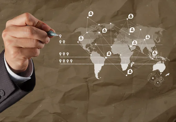Diagrama de la estructura de la red social con r arrugado de ...