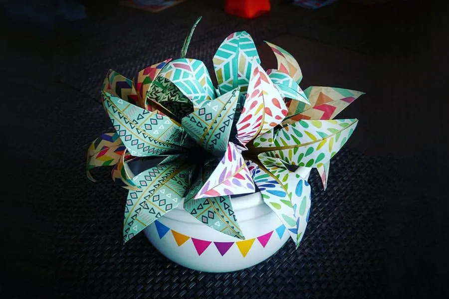 Diagrama Origami Flor de Lirio - Les Papeles