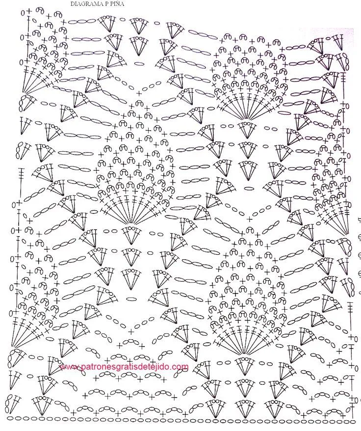 Diagrama de punto piñas | Tejidos de ganchillo, Patrón de ganchillo, Vestiditos crochet Diagrama de punto piñas | Tejidos de ganchillo, Patrón de ganchillo, Vestiditos crochet