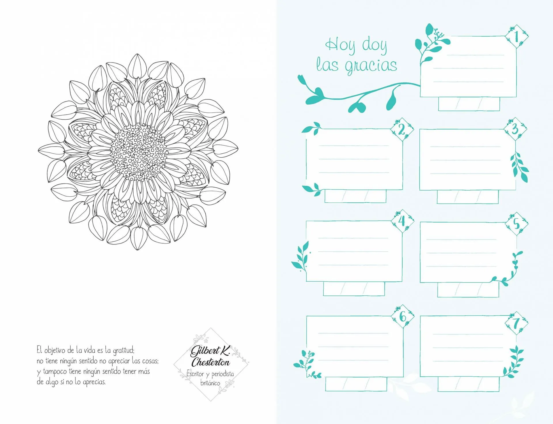 DIARIO DE GRATITUD Y MANDALAS PARA COLOREAR DIARIO DE GRATITUD Y MANDALAS PARA COLOREAR