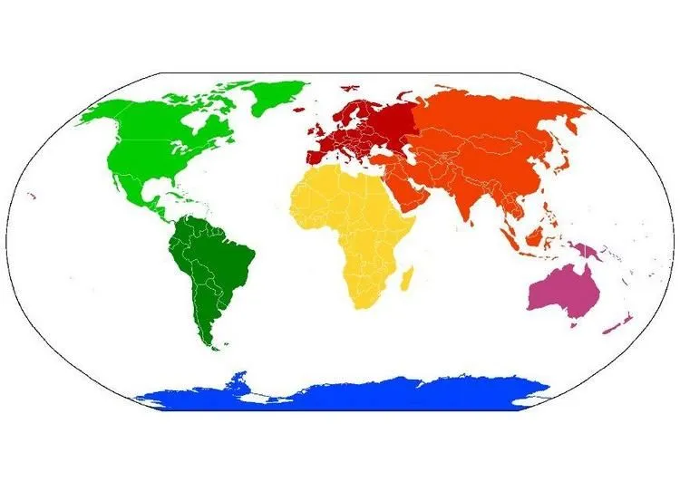 Mapa mundi con sus continentes - Imagui