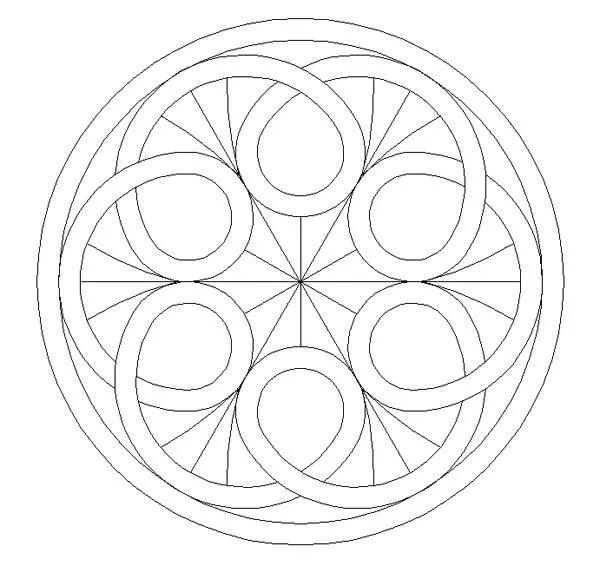 DiBUBlog: Tangencias: Dibujar un rosetón