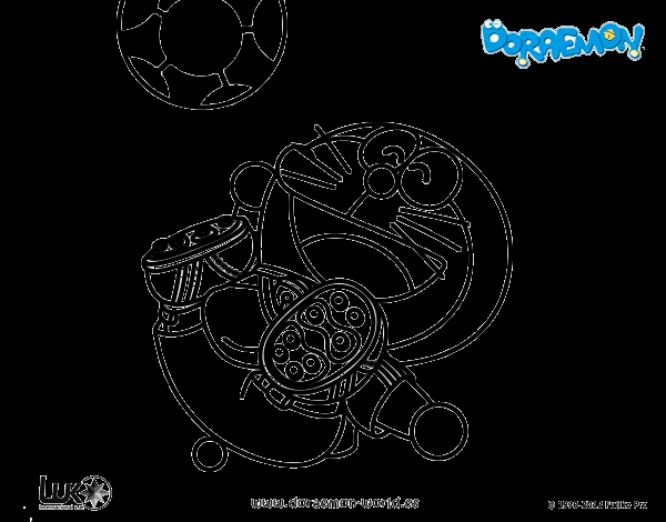 Dibuix de Doraemon futbolista per Pintar on-line - Dibuixos.cat Dibuix de Doraemon futbolista per Pintar on-line - Dibuixos.cat