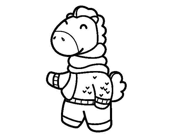 Dibuix de Girafa a l'hivern per Pintar on-line - Dibuixos.cat