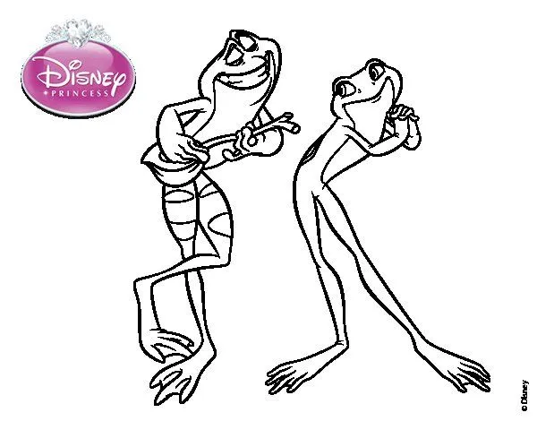 Dibuix de La princesa i la granota - Naveen i Tiana per Pintar on ... Dibuix de La princesa i la granota - Naveen i Tiana per Pintar on ...