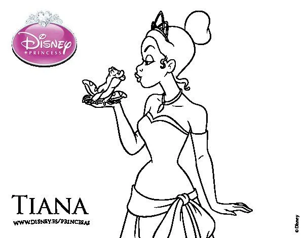 Dibuix de La princesa i la granota - Petó per Pintar on-line ... Dibuix de La princesa i la granota - Petó per Pintar on-line ...