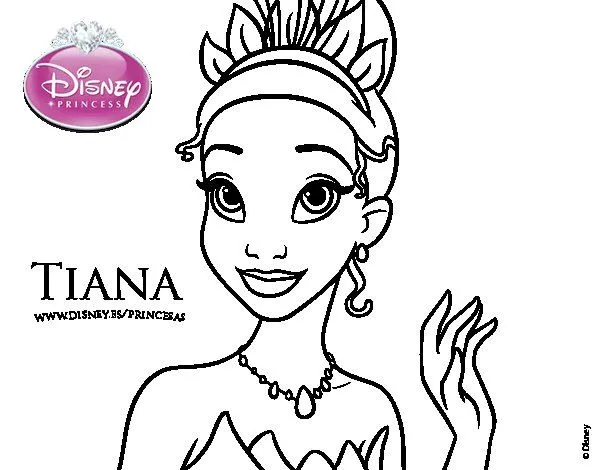 Dibuix de La princesa i la granota - Tiana per Pintar on-line ... Dibuix de La princesa i la granota - Tiana per Pintar on-line ...