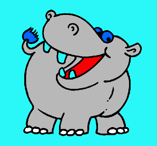 Dibuixos de Hipopòtams per Pintar - Dibuixos.cat