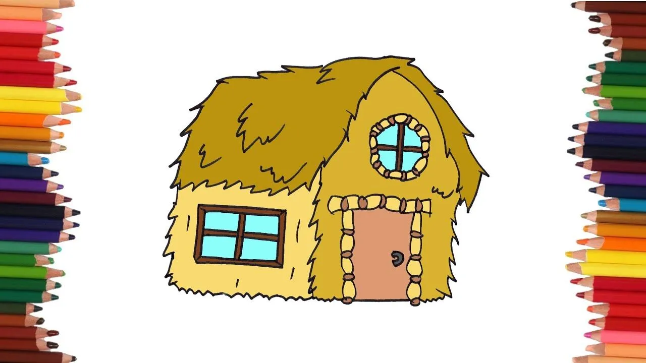 Dibuja una casa de paja en simples pasos - Dibujos Sencillos - YouTube Dibuja una casa de paja en simples pasos - Dibujos Sencillos - YouTube