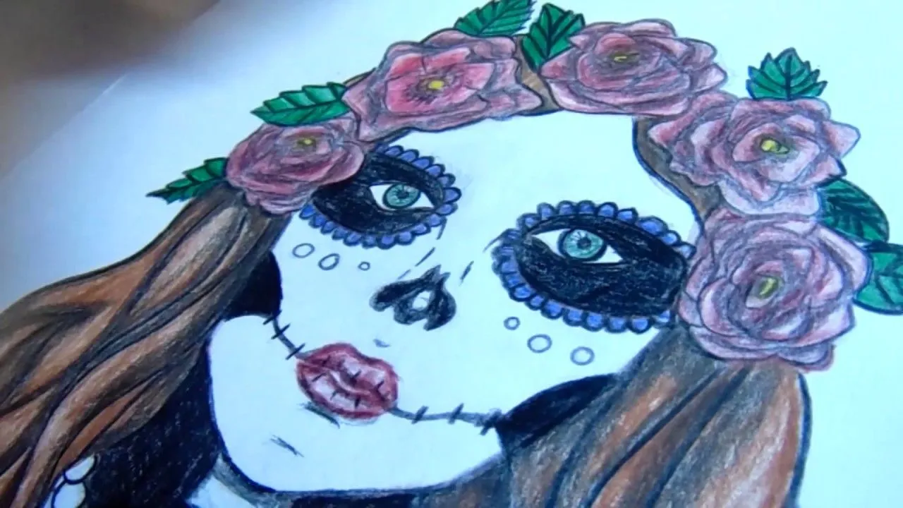 Dibuja una catrina con colores escolares - YouTube Dibuja una catrina con colores escolares - YouTube